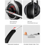 Wireless Headphone Boom Microphone Headset Hands-free Earphone Over-the-Head