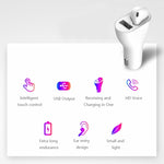Wireless Earphone Docking Car Charger Mono Headset Headphone Single Earbud Hands-free Mic