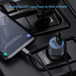 Quick Car Charger 36W 2-Port USB Cable Type-C PD Power Adapter