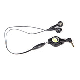 Retractable Earphones Headphones Hands-free Headset 3.5mm w Mic Earbuds