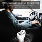 Wireless Earphone Docking Car Charger Mono Headset Headphone Single Earbud Hands-free Mic