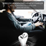Wireless Earphone Docking Car Charger Mono Headset Headphone Single Earbud Hands-free Mic