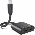 USB-C Headphone Adapter Earphone 3.5mm Jack Charger Port Splitter Mic Support