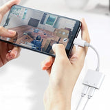 USB-C Headphone Adapter Earphone 3.5mm Jack Type-C Charger Port Splitter Mic Support