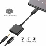 USB-C Headphone Adapter Earphone 3.5mm Jack Charger Port Splitter Mic Support