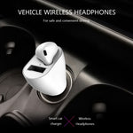 Wireless Earphone Docking Car Charger Mono Headset Headphone Single Earbud Hands-free Mic