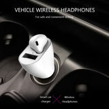 Wireless Earphone Docking Car Charger Mono Headset Headphone Single Earbud Hands-free Mic