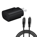 25W Fast Home Charger PD Type-C 6ft USB-C Cable Quick Power Adapter