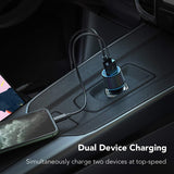 Quick Car Charger 36W 2-Port USB Cable Type-C PD Power Adapter
