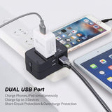 International Charger USB 2-Port Travel Adapter Plug Converter AC Power