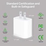 18W Fast Home Charger PD Type-C 6ft USB-C Cable Power Adapter
