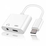 USB-C Headphone Adapter Earphone 3.5mm Jack Type-C Charger Port Splitter Mic Support
